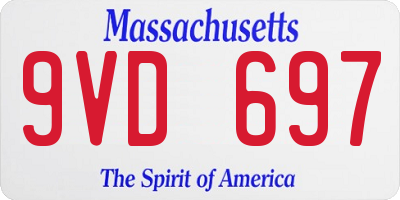 MA license plate 9VD697