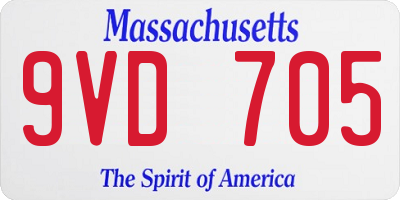MA license plate 9VD705