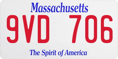 MA license plate 9VD706