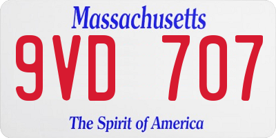 MA license plate 9VD707