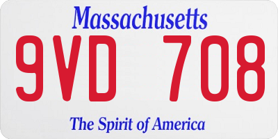 MA license plate 9VD708