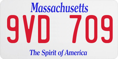 MA license plate 9VD709