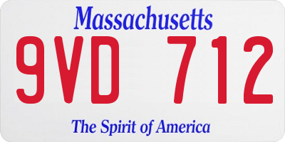 MA license plate 9VD712
