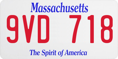 MA license plate 9VD718