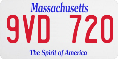 MA license plate 9VD720