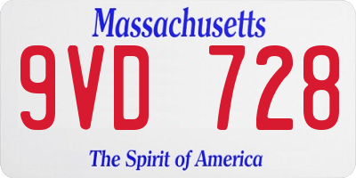MA license plate 9VD728