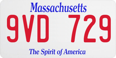 MA license plate 9VD729
