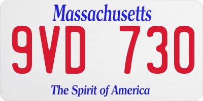 MA license plate 9VD730