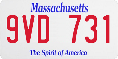 MA license plate 9VD731