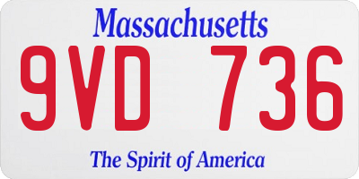 MA license plate 9VD736