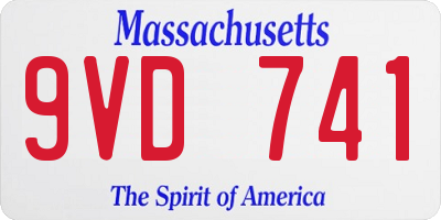 MA license plate 9VD741