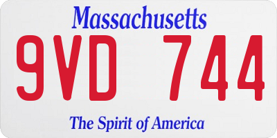 MA license plate 9VD744