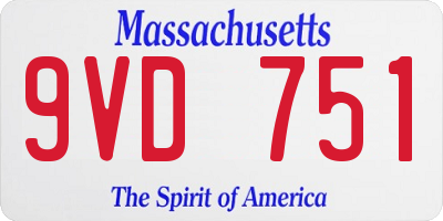 MA license plate 9VD751