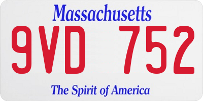MA license plate 9VD752