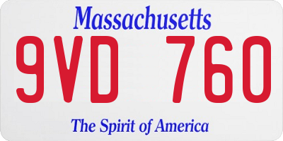 MA license plate 9VD760