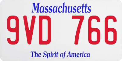 MA license plate 9VD766