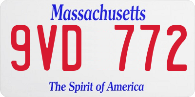 MA license plate 9VD772