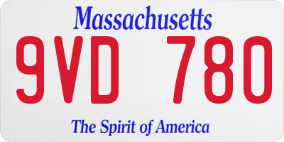 MA license plate 9VD780