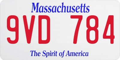 MA license plate 9VD784