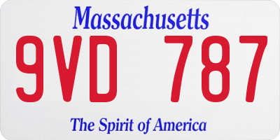 MA license plate 9VD787