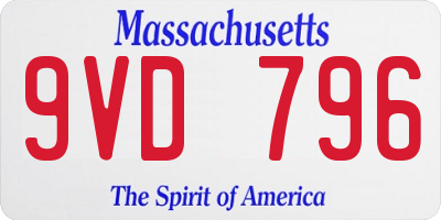 MA license plate 9VD796