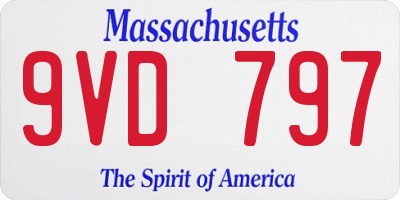 MA license plate 9VD797