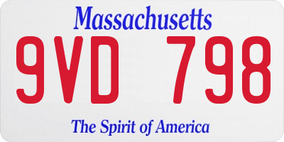 MA license plate 9VD798