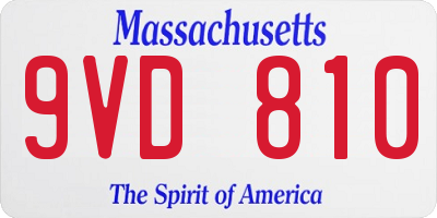 MA license plate 9VD810