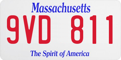 MA license plate 9VD811
