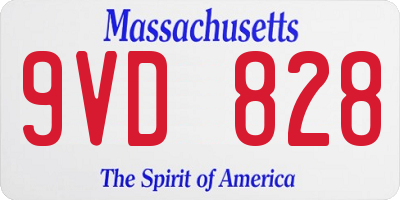 MA license plate 9VD828