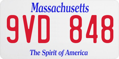 MA license plate 9VD848