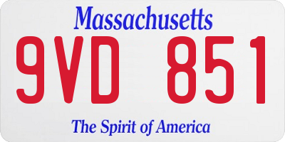 MA license plate 9VD851