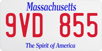 MA license plate 9VD855
