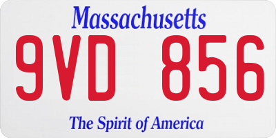 MA license plate 9VD856