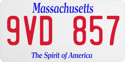 MA license plate 9VD857