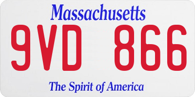 MA license plate 9VD866