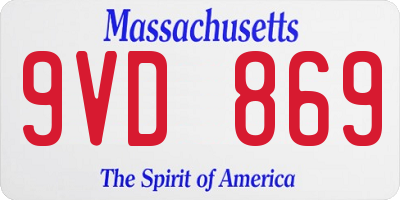 MA license plate 9VD869