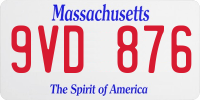 MA license plate 9VD876