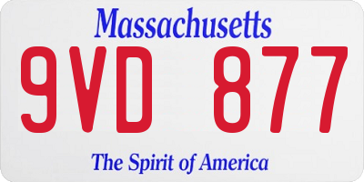 MA license plate 9VD877