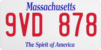 MA license plate 9VD878