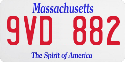 MA license plate 9VD882