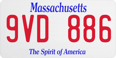 MA license plate 9VD886