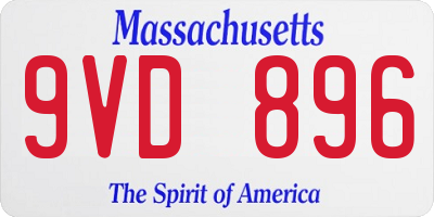 MA license plate 9VD896