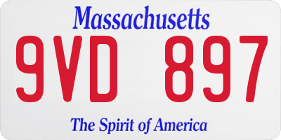 MA license plate 9VD897