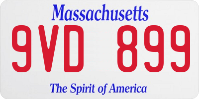 MA license plate 9VD899