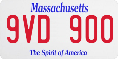 MA license plate 9VD900