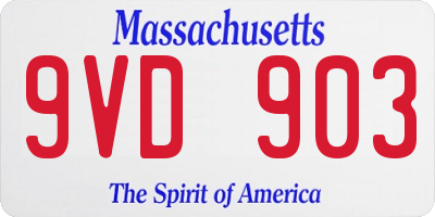 MA license plate 9VD903