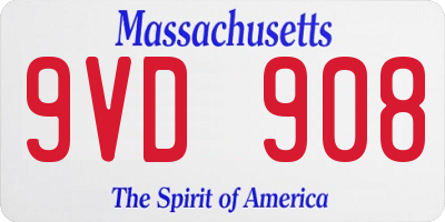 MA license plate 9VD908
