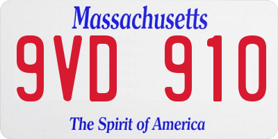 MA license plate 9VD910