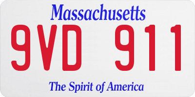 MA license plate 9VD911